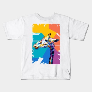 Animals Giraffe Wpap Art Kids T-Shirt